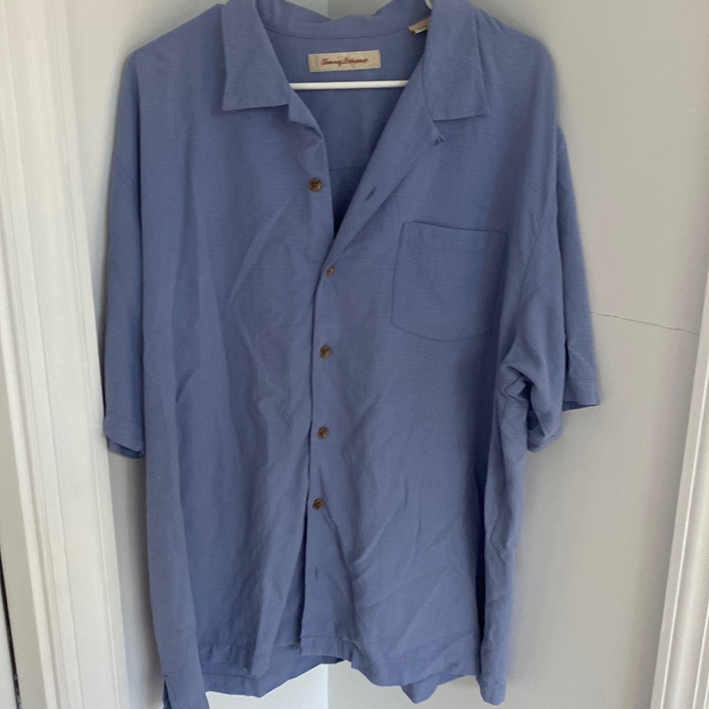 Men’s Tommy Bahama Blue Silk Button Down XL